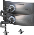 Heavy Duty Dual Monitor Arm for 17-49" Screens, Vertical Stack, 44lbs | 19.69'' Overall Height, Flexible Screen