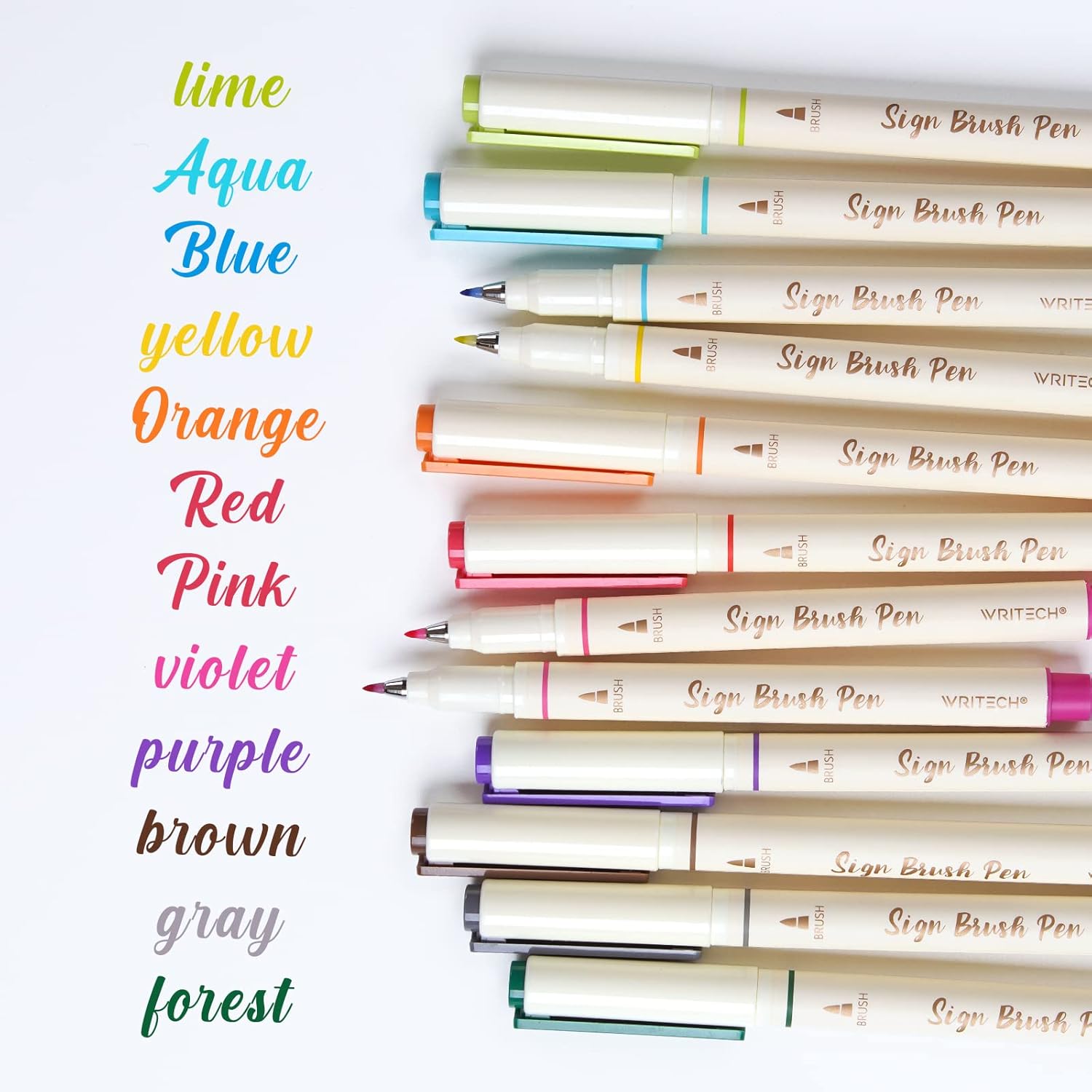 Brush Tip Marker Pens: Artist Markers Flexible Tip Water Based 12ct Assorted Colors for Journaling Adult Coloring