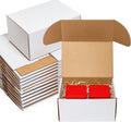 10x7x5" 25 Pack Shipping Boxes - White Corrugated Cardboard Mailing Boxes for Small Business - Flat Empty Literature