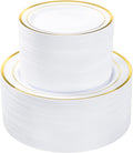 200PCS Gold Plastic Plate, Disposable Party Plates