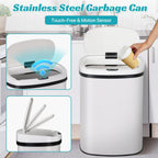 13 Gallon Kitchen Trash Can Garbage Can Waste Bin with Lid Automatic Touchless Stainless Steel Durable Trash Can for