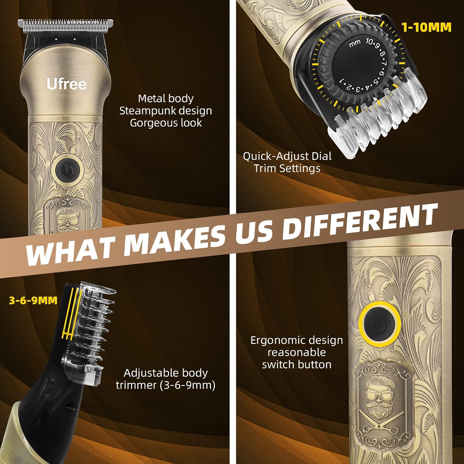 Beard Trimmer for Men, Electric Razor Shaver, Cordless Hair Clipper Shaving Kit for Mustache Body Nose Ear Hair