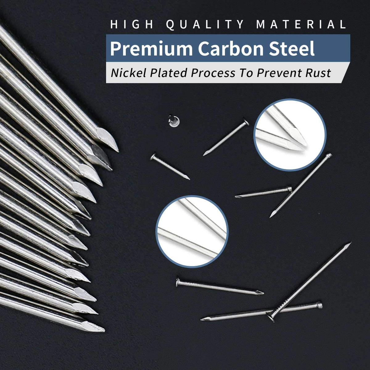 600PCS 1" Nickel Brad Head Nails for Hanging Pictures & Woodwork