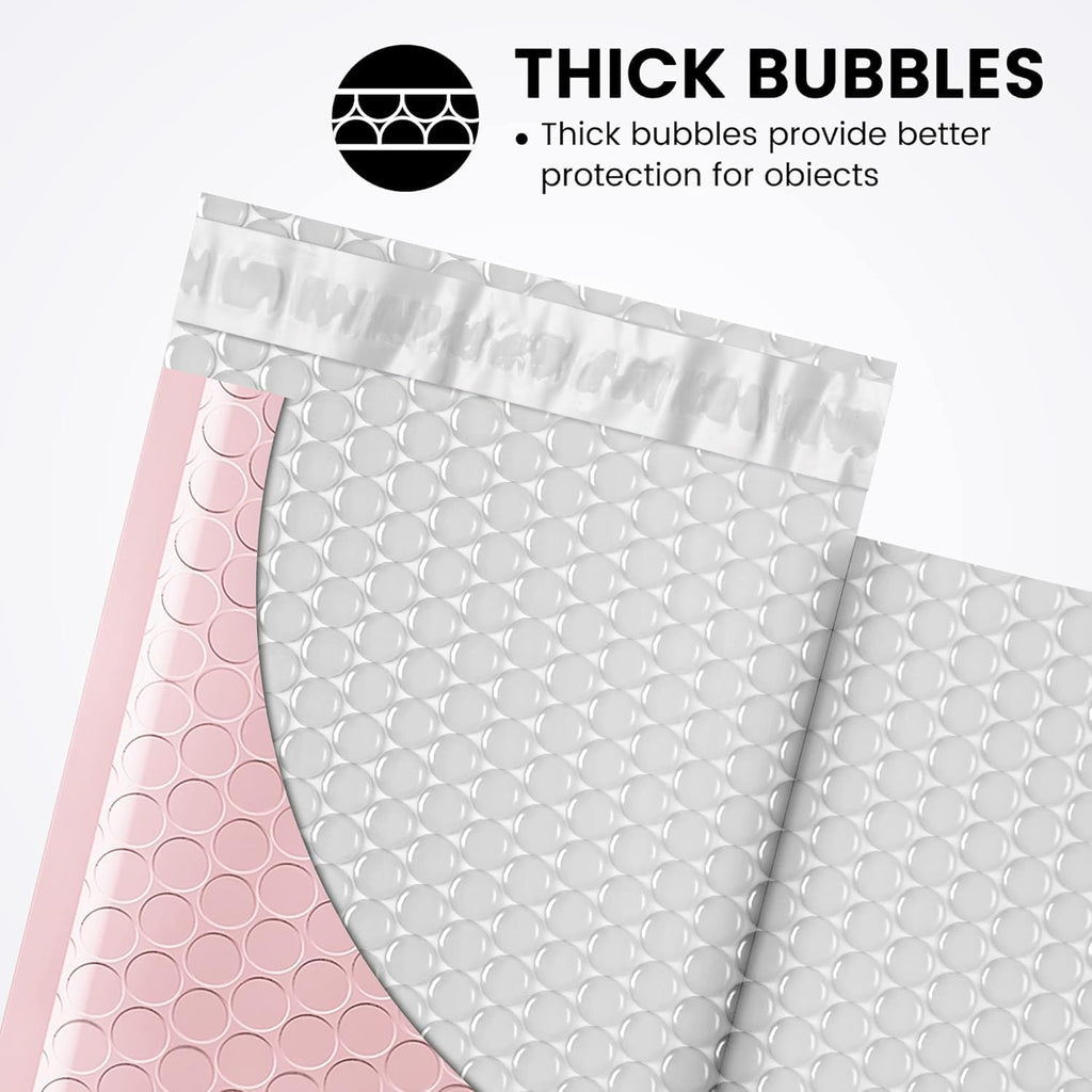 Bubble Mailers 4x8" Light Pink 200 Pack Padded Envelopes Usable 4x7"