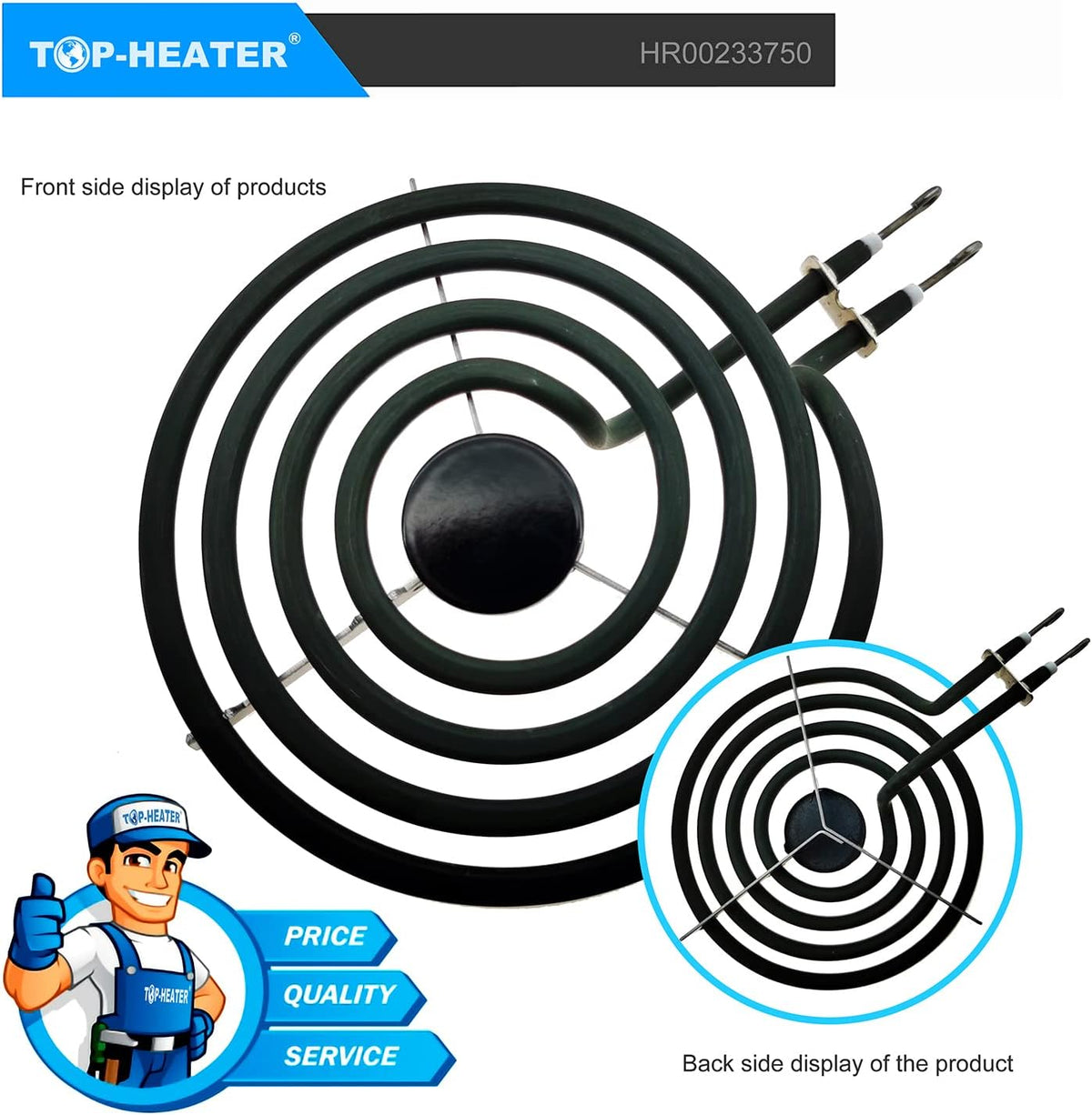 MP15YA Electric Stove Burner Element, 6 Inch 1500W, 2 Pack