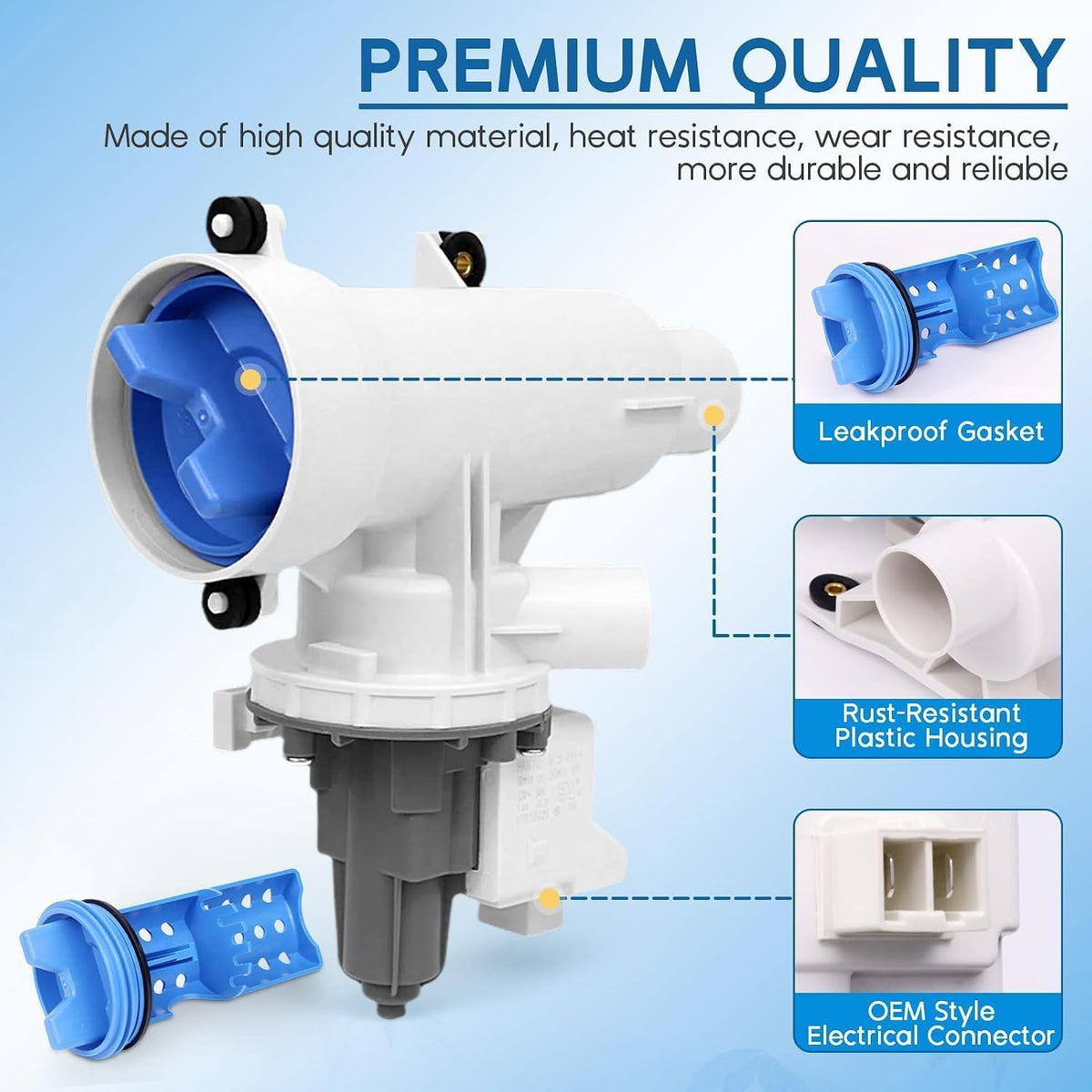 OEM WH11X29539 WH11X39237 Washer Drain Pump Filter Assembly for GE