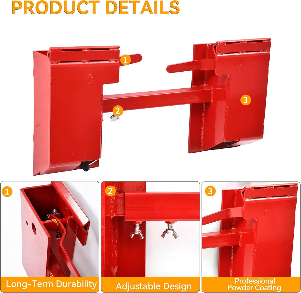 Quick Attach Adapter Skid Steer Attachment for Kubota Bobcat Red | Universal quick attach mount plate & conversion