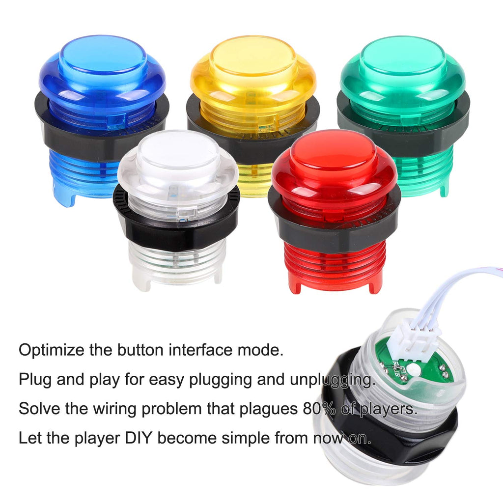 4 Player LED Arcade Kit Ellipse Oval Style Joystick USB Encoder to PC Games DIY Controllers Bat Joystick 4 Colors LED