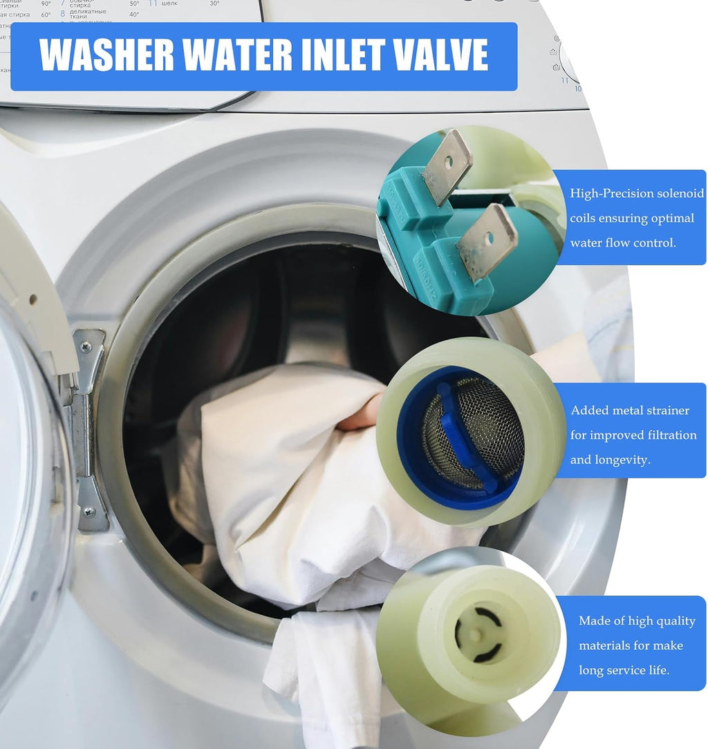 Washer Water Inlet Valve Replacement Parts Compatible with LG Kenmore Models WM1388HW WM1812CW WM1814CW WM1815CS