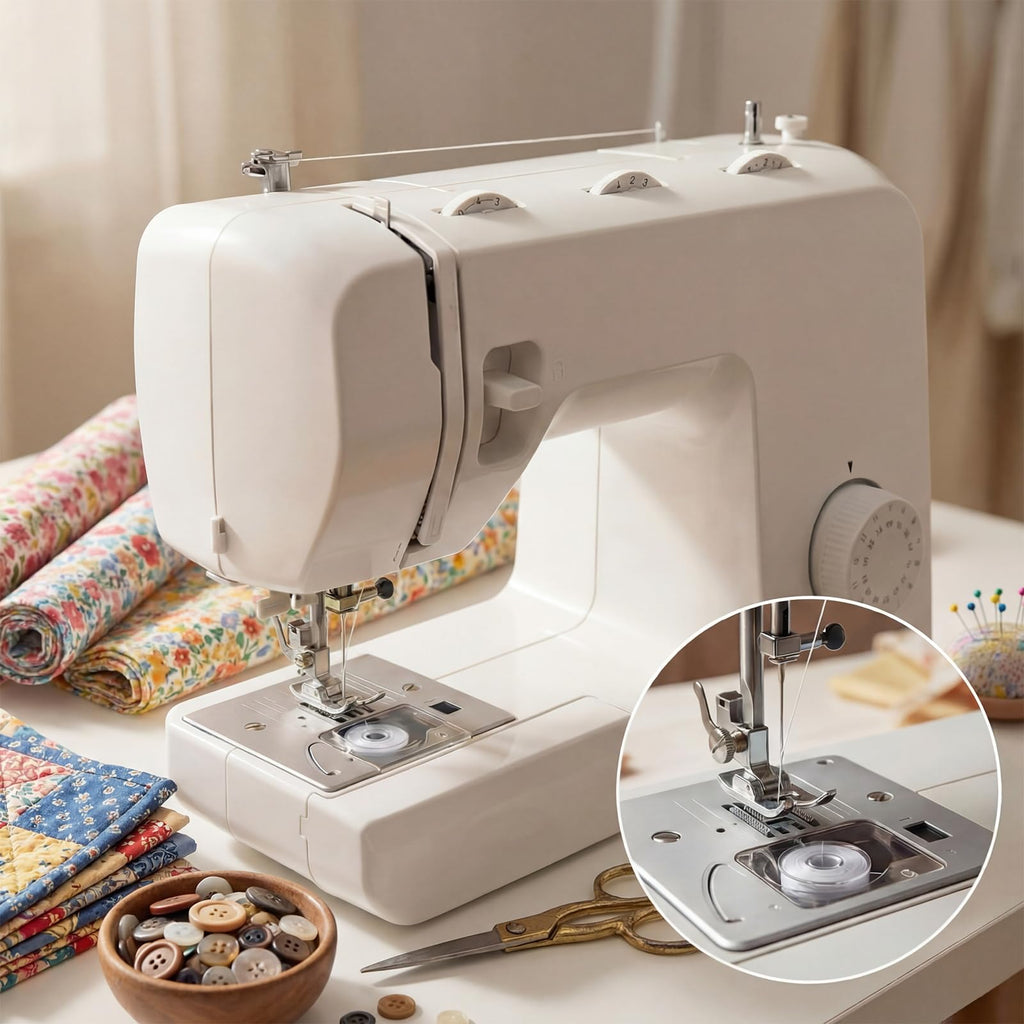White 50 Prewound Bobbins Compatible with Brother Machines