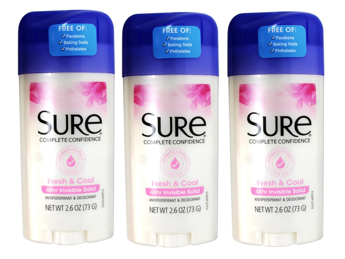 Deodorant 2.6 Ounce Invisible Solid Fresh & Cool (76ml) (3 Pack)