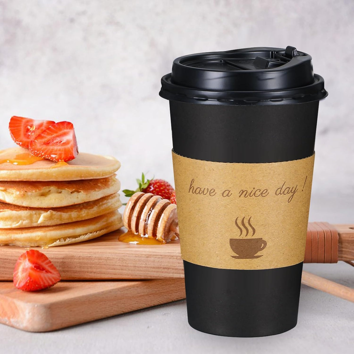 500 Pack 16 oz Coffee Cups, Disposable To Go Paper Cups with Lid