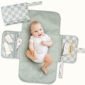 Portable Diaper Changing Pad | Waterproof, Wipeable & Compact Baby Changing Pad for Travel | Smart Wipes Pocket &