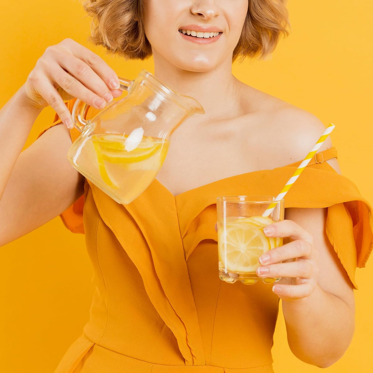 100 Pack Yellow Paper Straws
