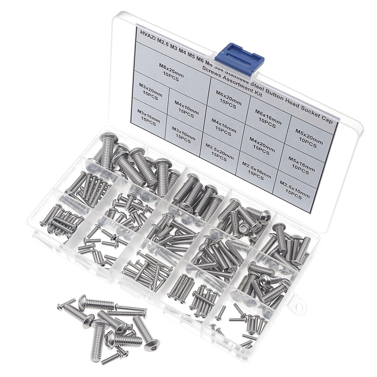 Metric M2.5-M8 304 Stainless Steel Button Head Socket Cap Screw Kit