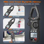 FKM Clamp Meter,TRMS 6000 Counts,Digital Clamp Multimeter Voltage Tester