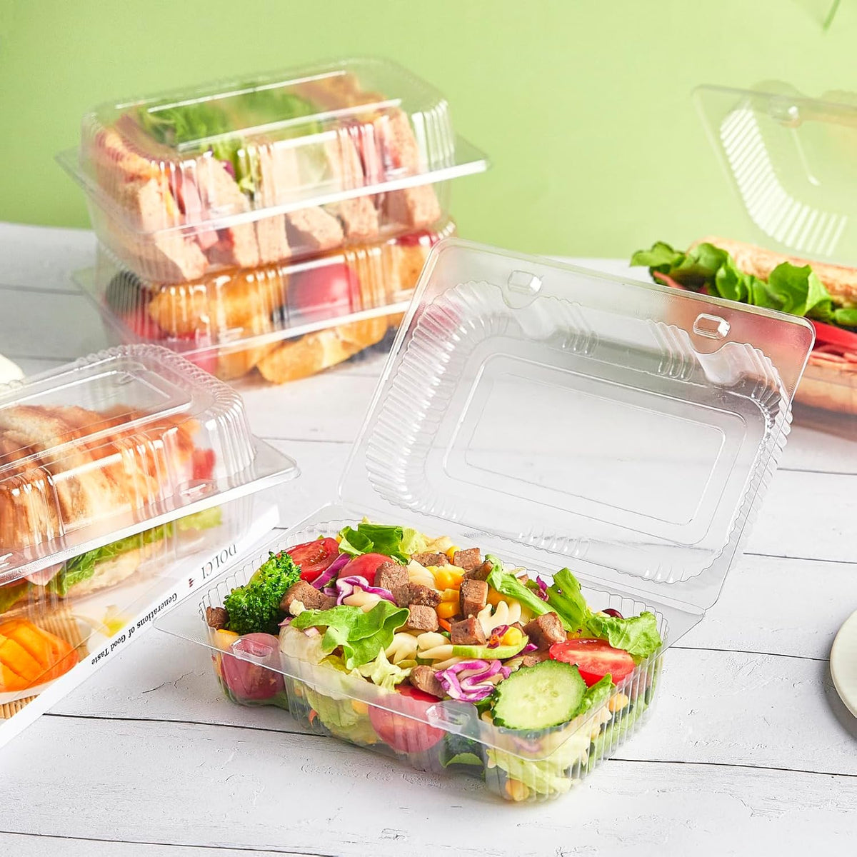 40 Clear Plastic Clamshell Take Out Food Containers with Lids