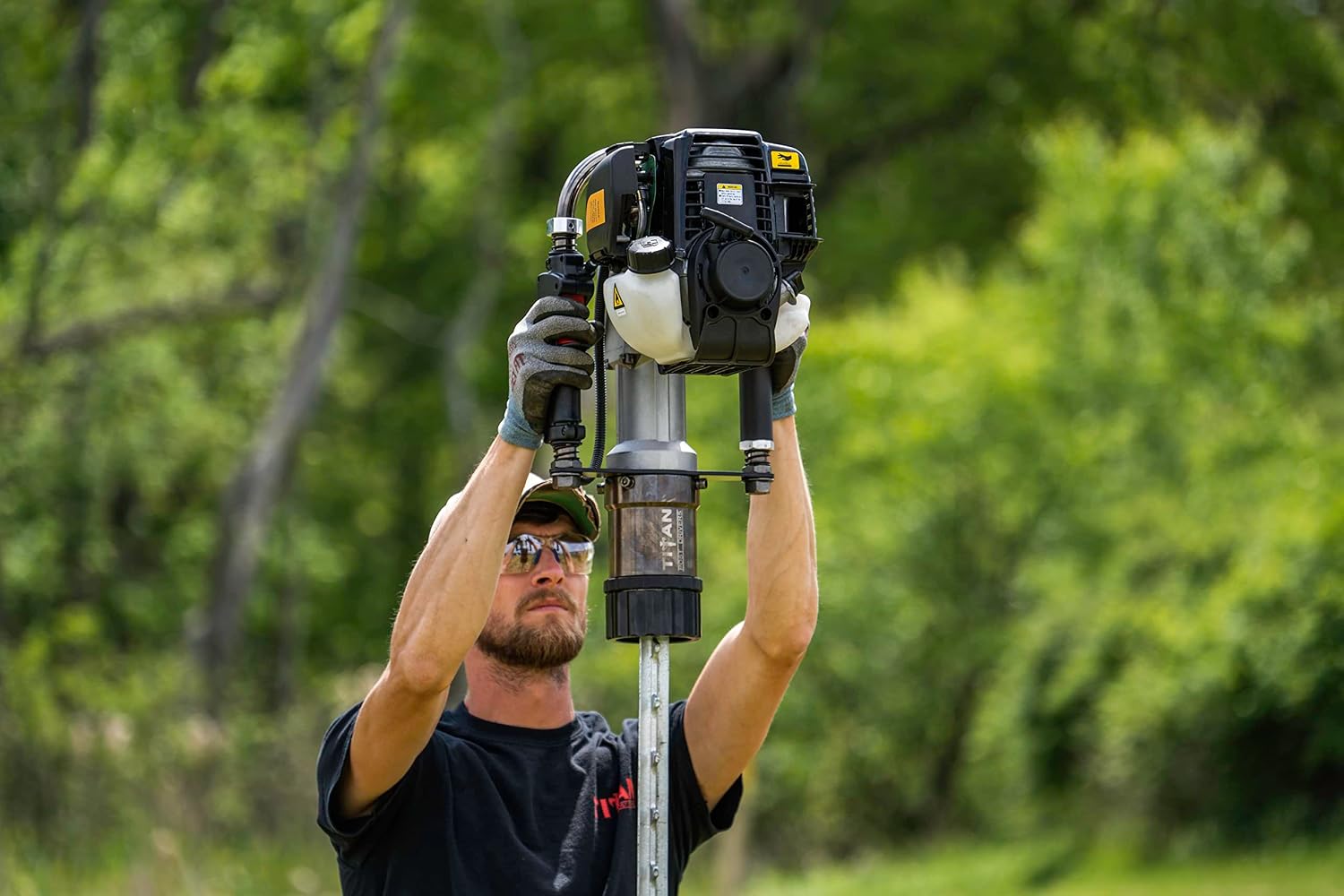 PGD1032 Titan Gas Powered Post Driver – Heavy-Duty Fence Post Driver for T-Posts, Pipes & Stakes – Portable Titan