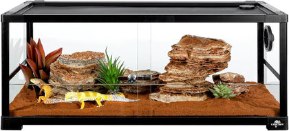 20 Gallon Reptile Tank, 30" x 12" x 12" Reptile Terrarium, Top Screen Ventilation, Sliding Door, Cable & Fogger Pass