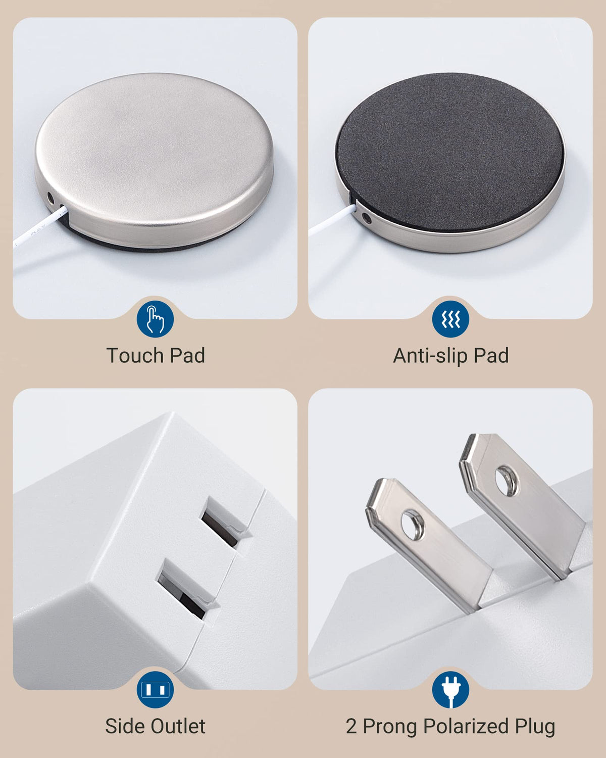 DEWENWILS Touch Dimmer Switch,Touch Pad Control, 3 Levels of Dimming, White