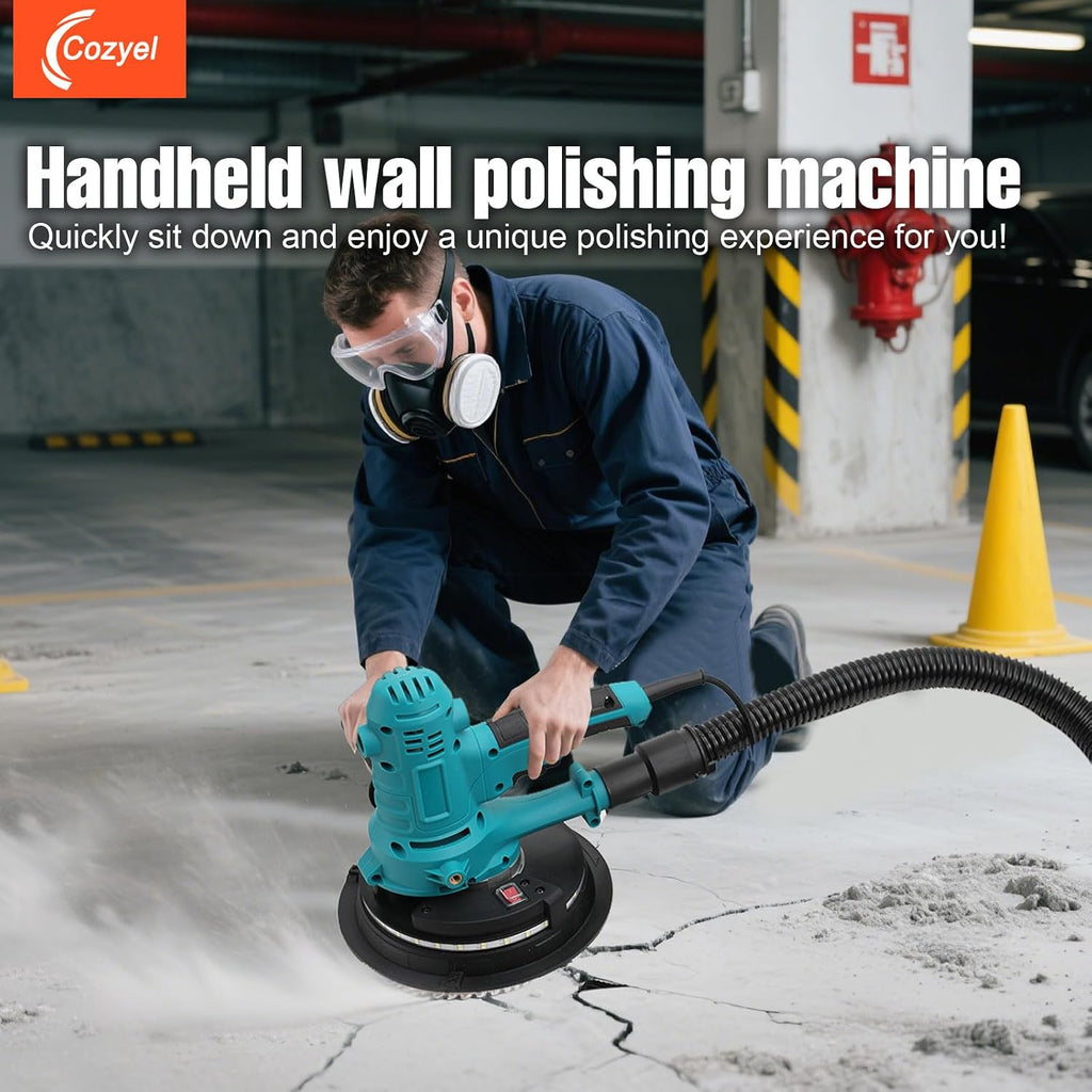 Variable Speed Handheld Electric Drywall Sander with Self-Dust-Extraction | Variable Speed 1200–2500 RPM Wall Sander