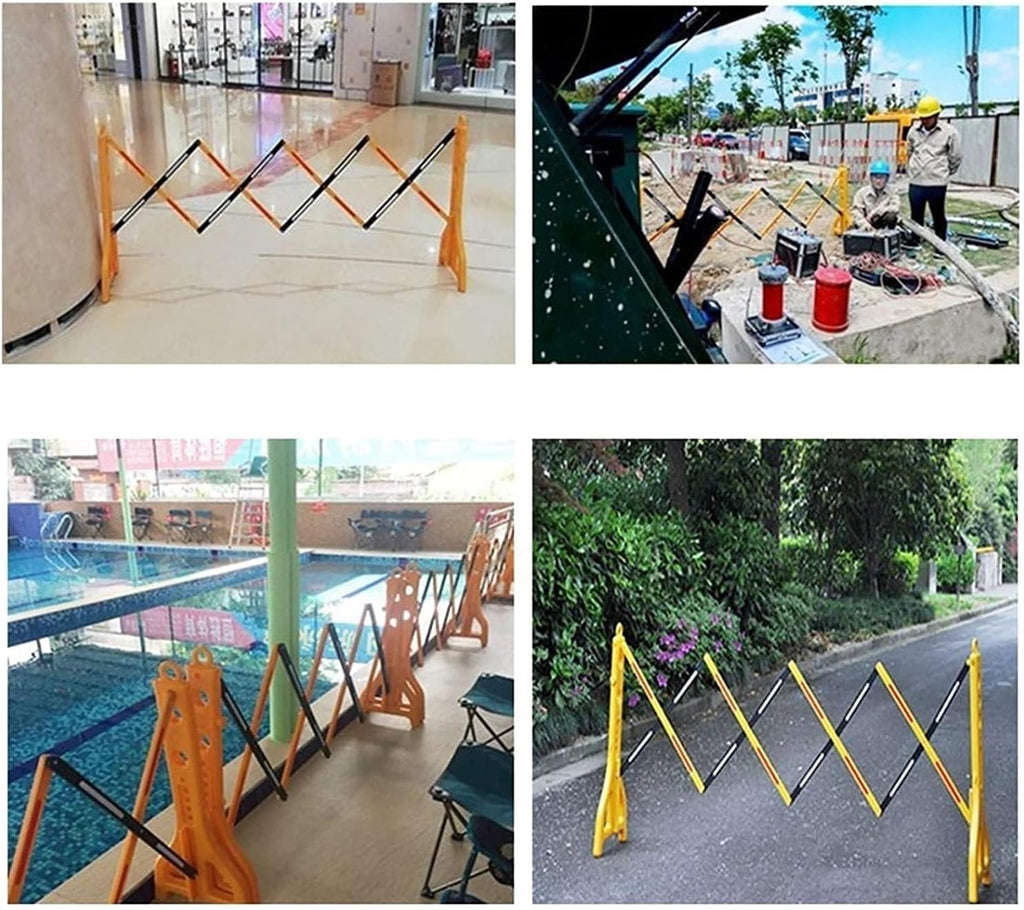 Expandable Mobile Barricade Expandable Plastic Safety Barrier | Foldable Traffic Fence Flexible Crowd Control