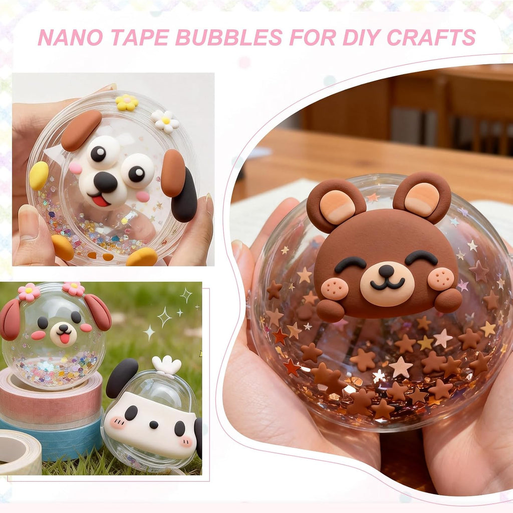 Nano Tape 2x39in, 5 Pcs Double Sided Nano Bubble Tape, 5 Color