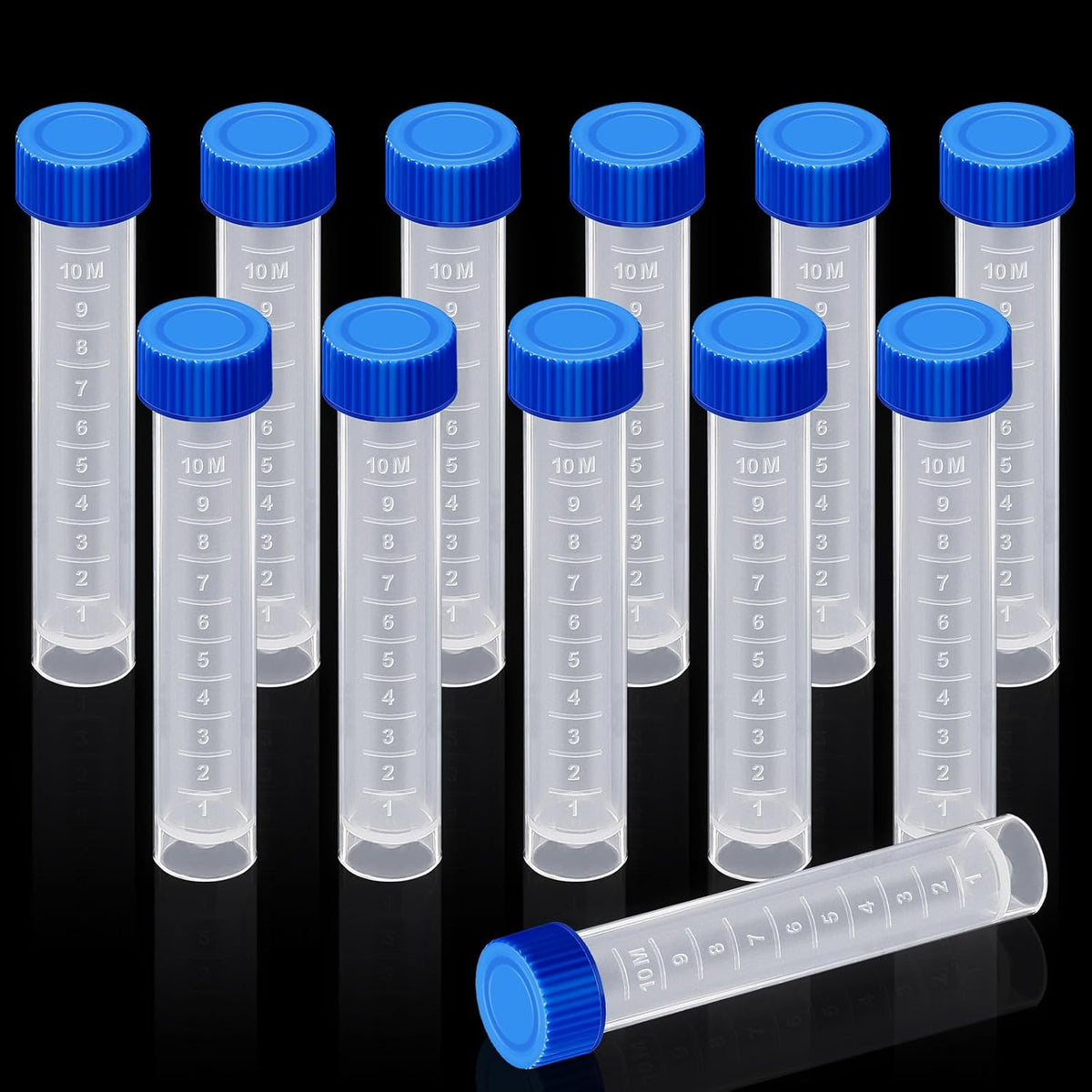 12 Pcs 10ml Replacement Test Tubes for Aquarium Test Kits, Blue