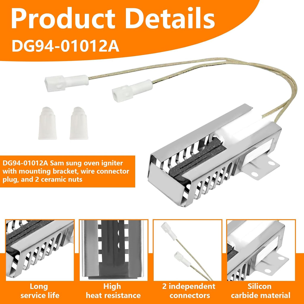 Oven Range Igniter Compatible with Samsung NX58M9420SS/AA NX58K3310SS/AA