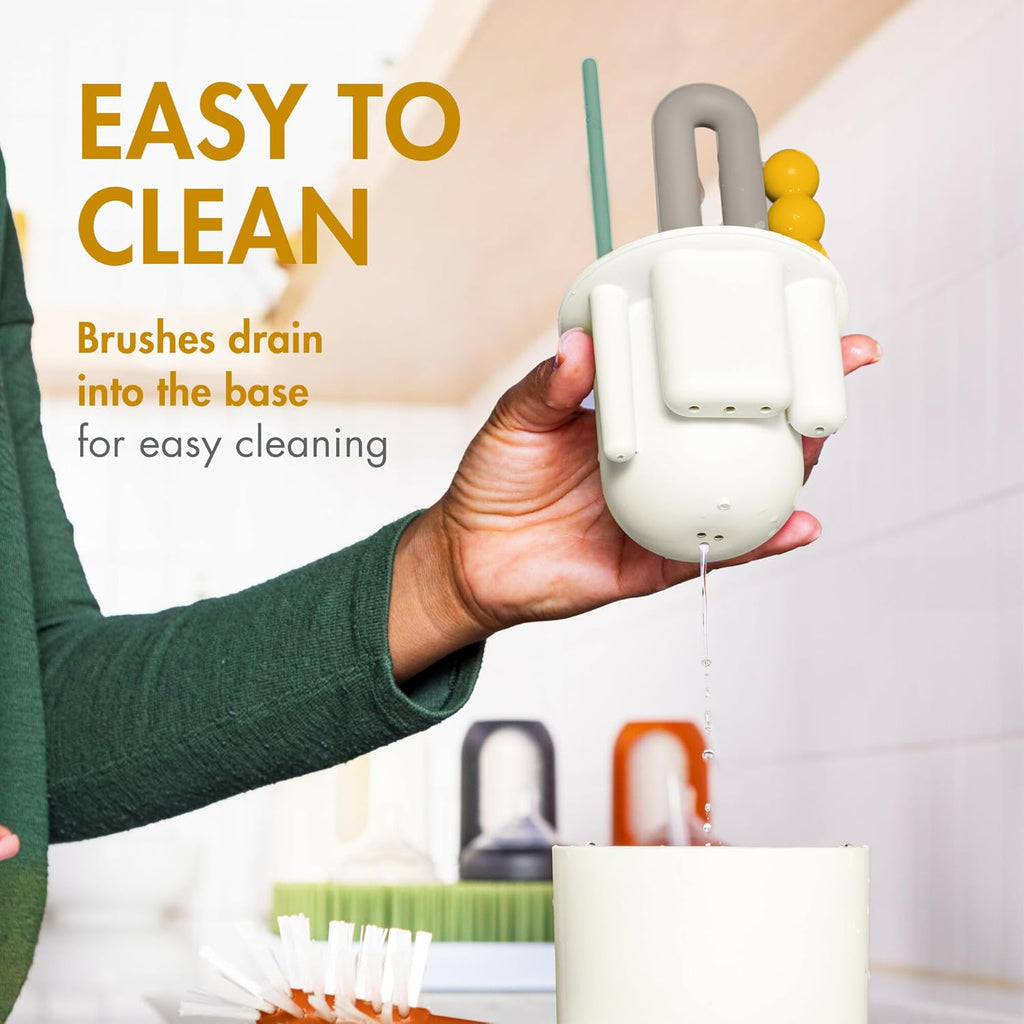 Mod Baby Bottle Brushes - Includes Bottle Cleaner Brush, Straw Cleaner Brush, Nipple Brush and Detail Brush for Baby