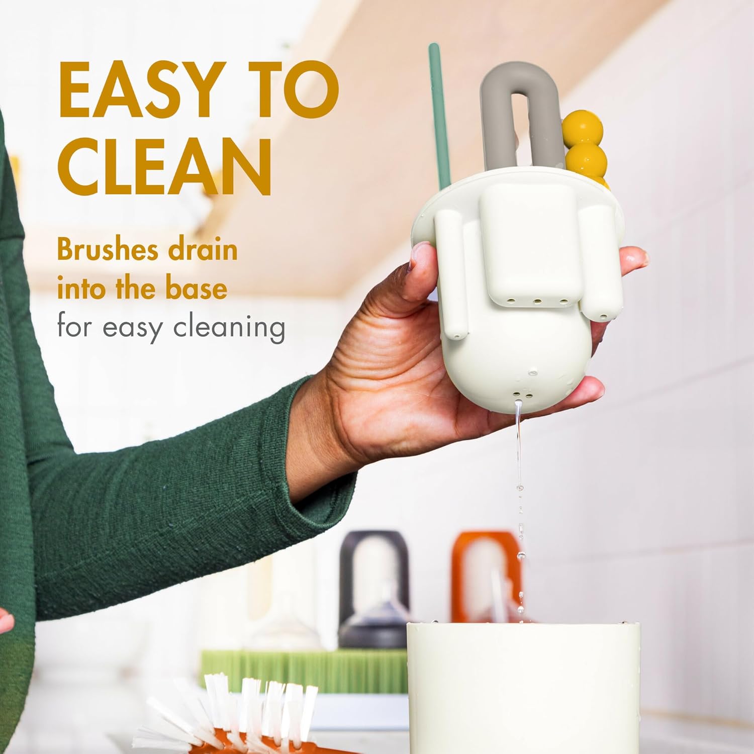 Mod Baby Bottle Brushes - Includes Bottle Cleaner Brush, Straw Cleaner Brush, Nipple Brush and Detail Brush for Baby