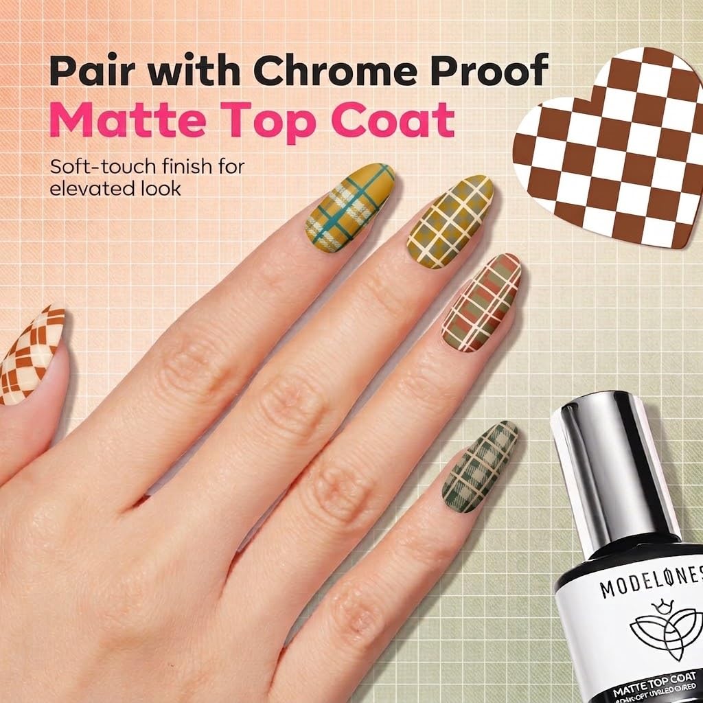 16Pcs Fall Nail Stamping Kit French Tip Stamper Plaid Stamp Plate