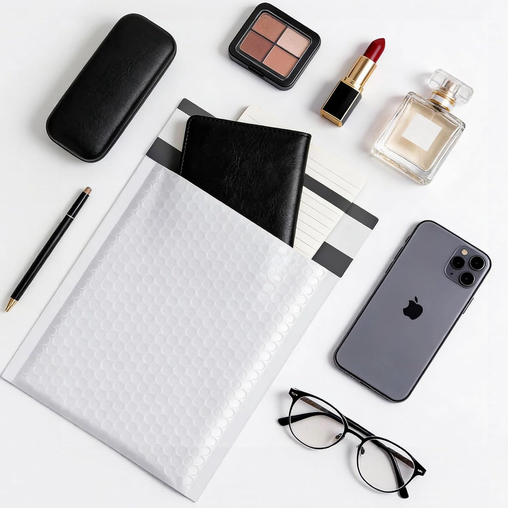 Bubble Mailers 4x8" 100 Pack Grey and White Padded Envelopes Mailers Waterproof Usable Size 4x7 Self-Seal Padded