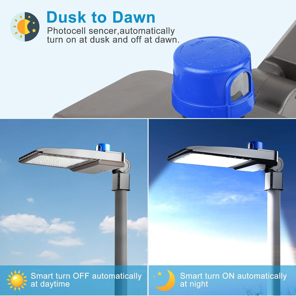 Lightdot 2Pack Parking Lot Light Outdoor 480W LED Pole Light with Photocell
