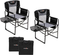 Camping Directors Chair, Heavy Duty,Oversized Portable Folding Chair with Side Table, Pocket for Beach