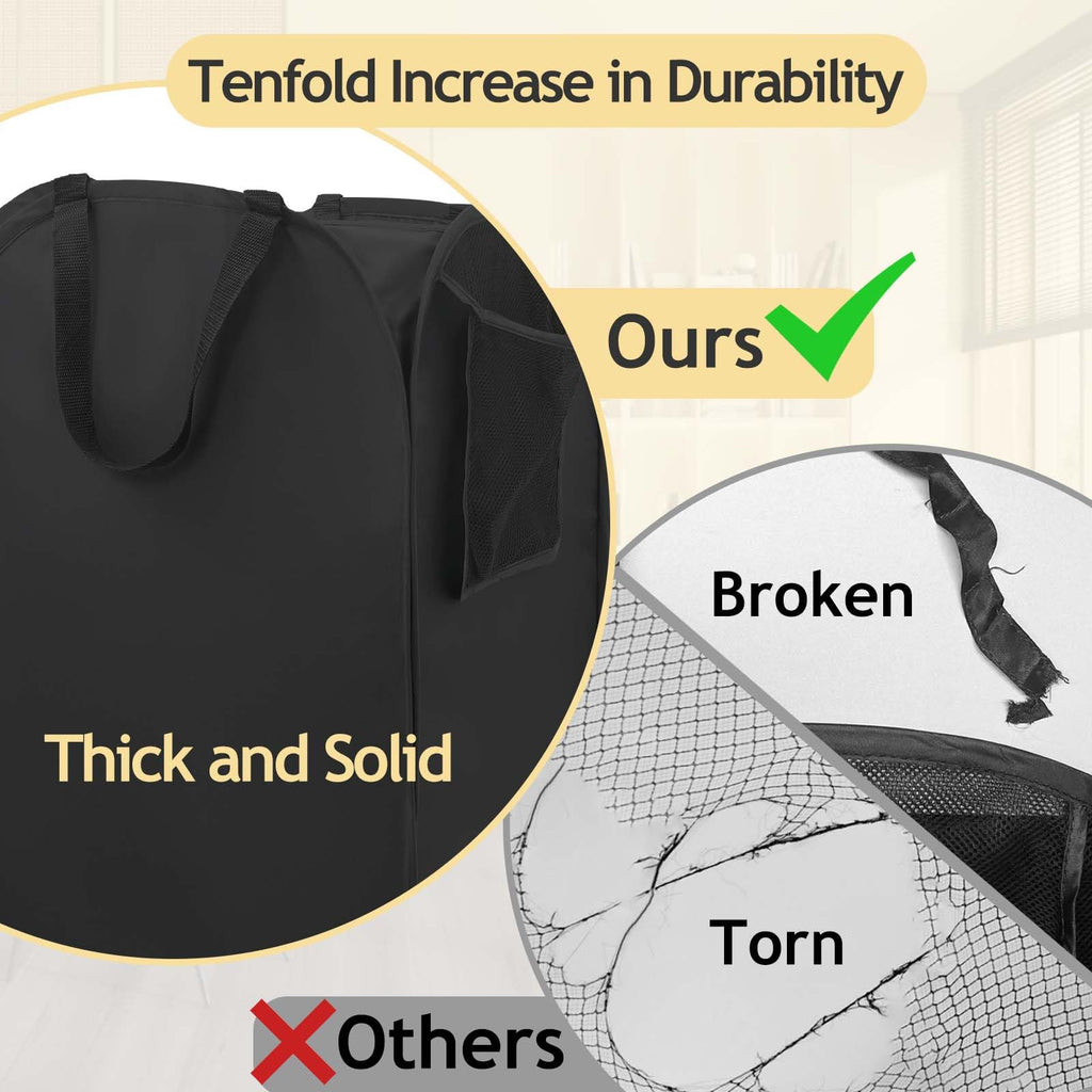 Upgraded Polyester Pop-up Laundry Hamper 2 Pack, 70L(18.5 Gal) Laundry Basket with Durable Handles Solid Bottom High