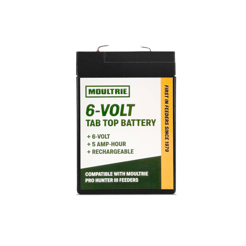 6V Tab Top Battery for Feeders - 5Ah, Rechargeable