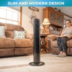 32" 3-Speed Oscillating Portable Tower Fan, 90 Degree Oscillation, Portable Built-in Carry Handle, Quiet Operation