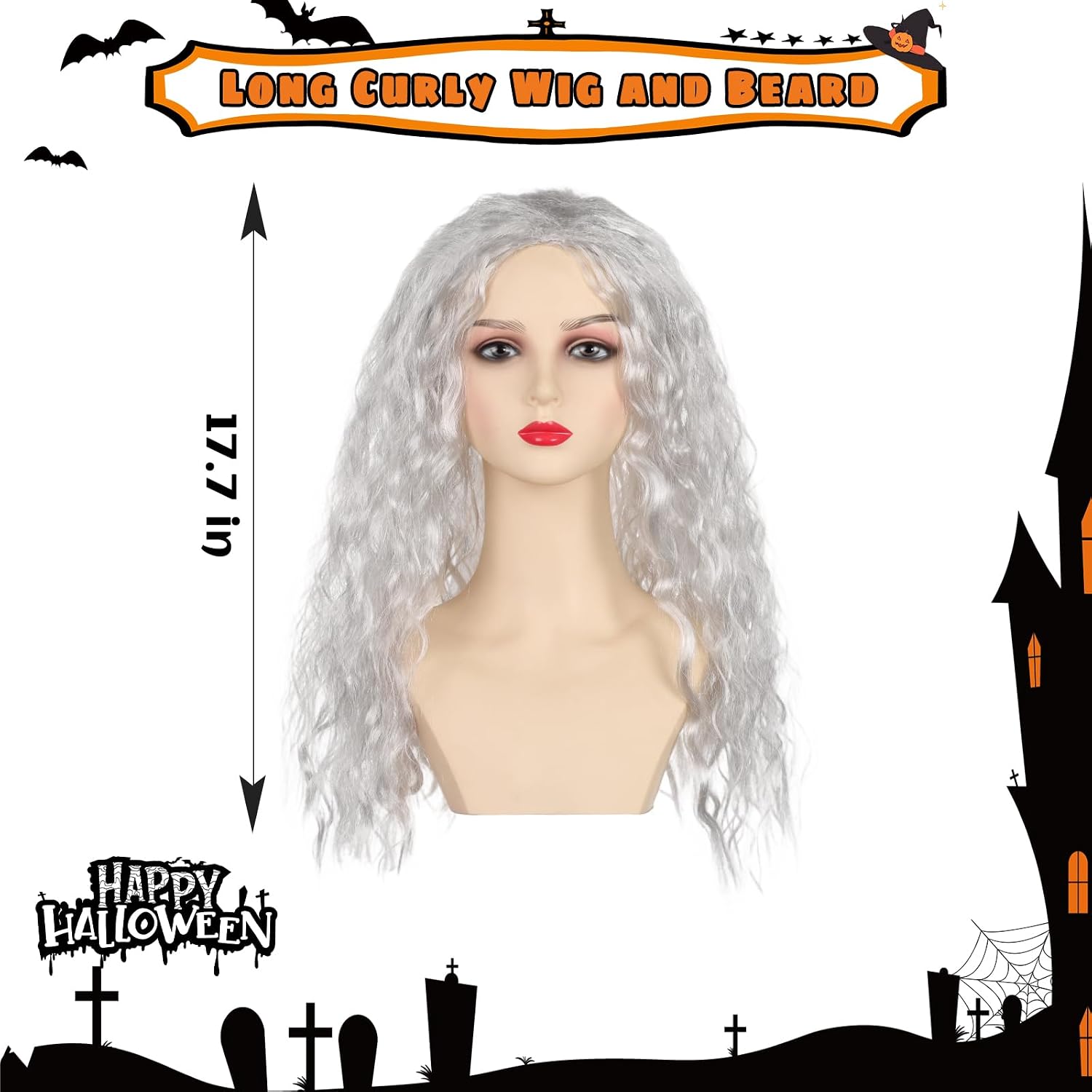 Wizard Hat Witch Hat Wizard Beard and Wig Set Halloween Costume Accessory for Men Women