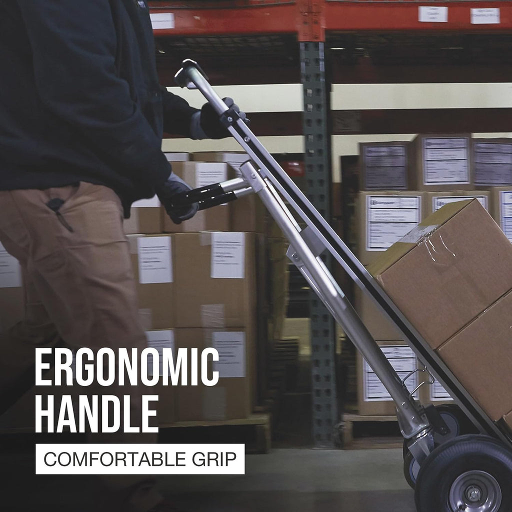 3-in-1 Aluminum Hand Truck and Platform Cart, 550-Lb. Upright | 770-lb. platform capacity, 10in. pneumatic wheels