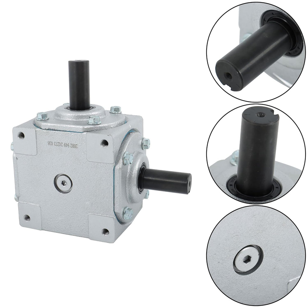 40HP Right Angle Gearbox with 2 Keyed Shafts CW/CW 1:1