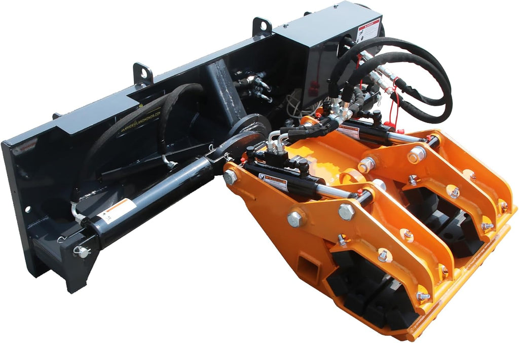 32FT Double Pole Claw Dual Grapple Skid Steer Attachments Heavy-Duty Root & Brush Grapple Bucket for Bobcat, Loader