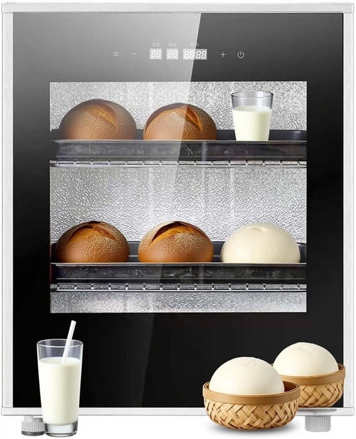 Commercial Electric Dough Proofer 40L Capacity, Stainless Steel Bread Fermentation Cabinet with Adjustable Temp