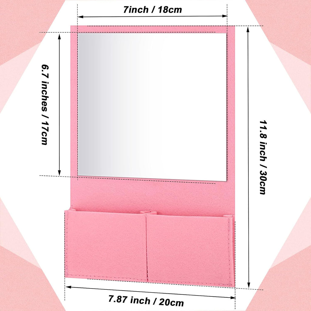 Magnetic Locker Mirror 7 x 6.7 Inch Magnet Mirror with Holder Bag Locker Organizer Accessories Decorations for Office