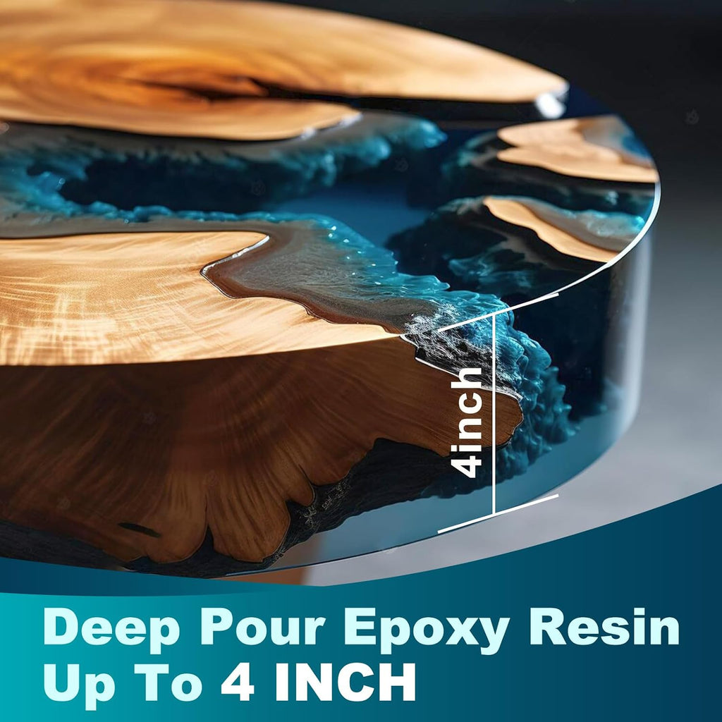 1.5 Gallon Deep Pour Epoxy Resin for 2-4 inch Pour | Bubble Free, Low Odor,2:1mix ratio, Low Viscosity Casting Resin