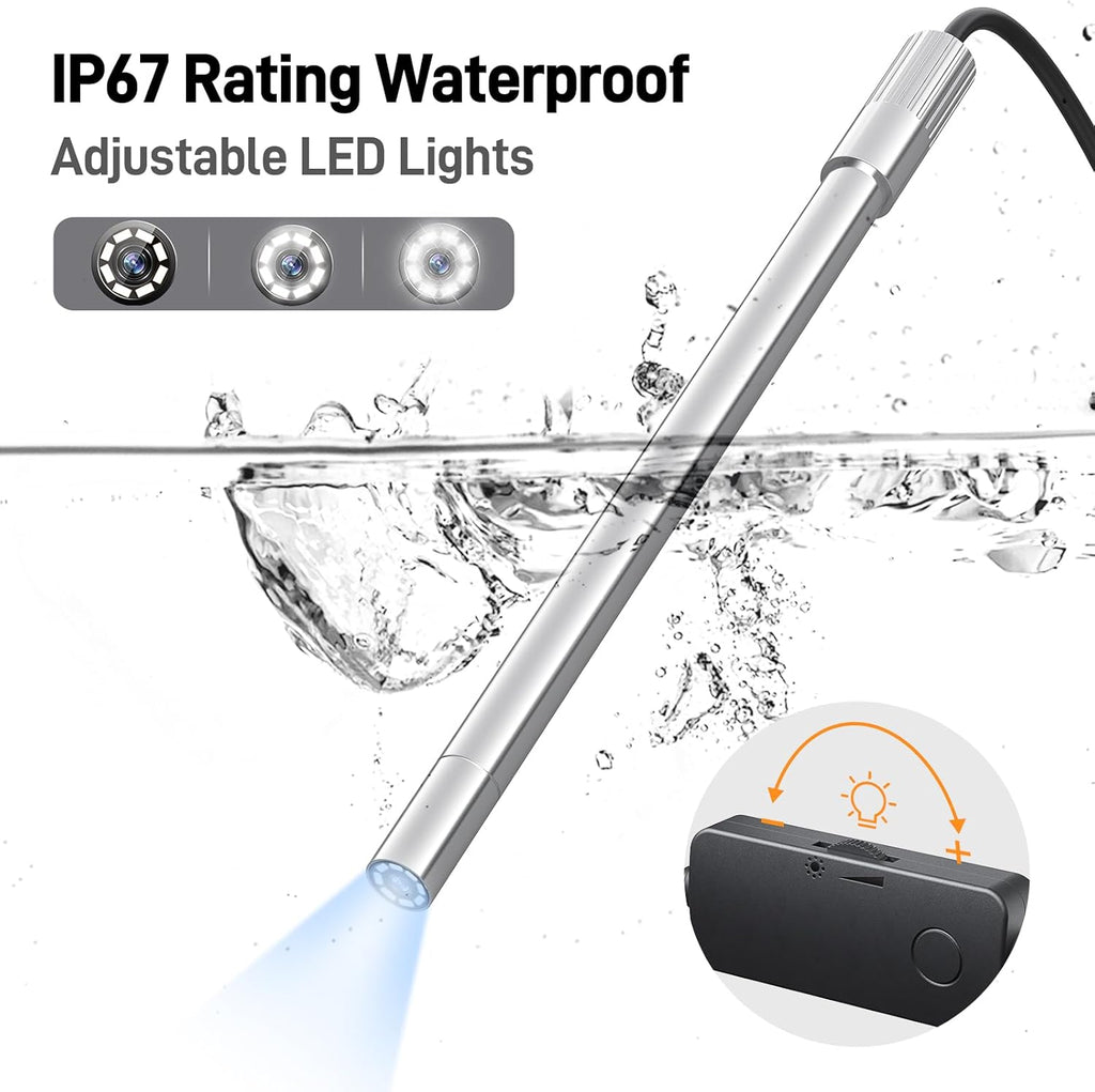 USB-C Digital Microscope 10X-200X for Coin & Electronics Inspection | Handheld Camera with 8 LEDs & Rotating Metal