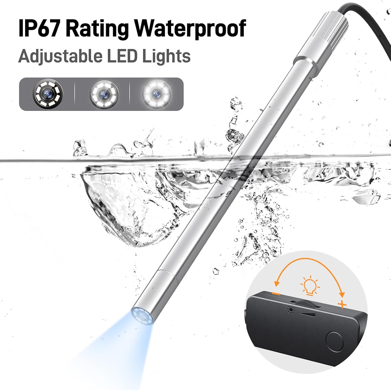 USB-C Digital Microscope 10X-200X for Coin & Electronics Inspection | Handheld Camera with 8 LEDs & Rotating Metal