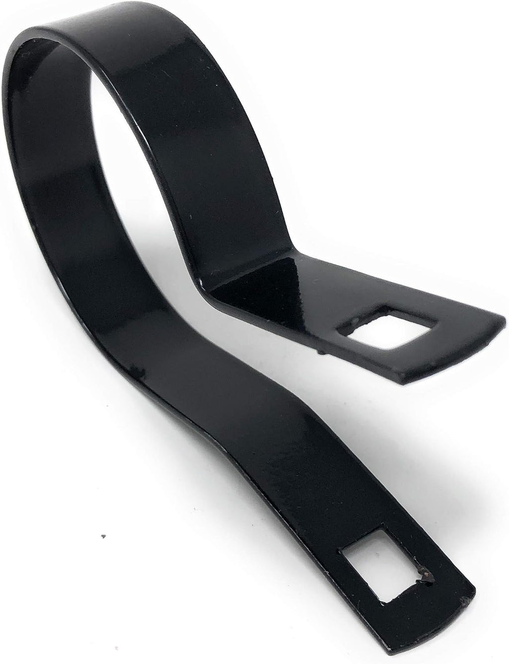 (10 Pack) Tension Bands with Bolts & Nuts for Chain Link Fence, Gate, Posts (2-3/8") Black Finish
