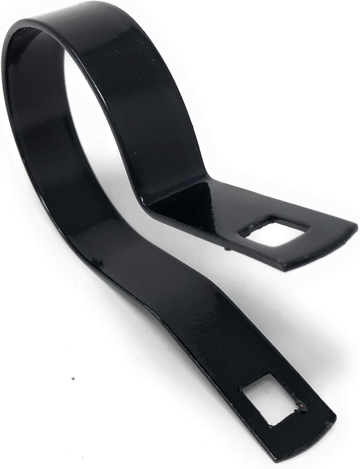 (10 Pack) Tension Bands with Bolts & Nuts for Chain Link Fence, Gate, Posts (2-3/8") Black Finish