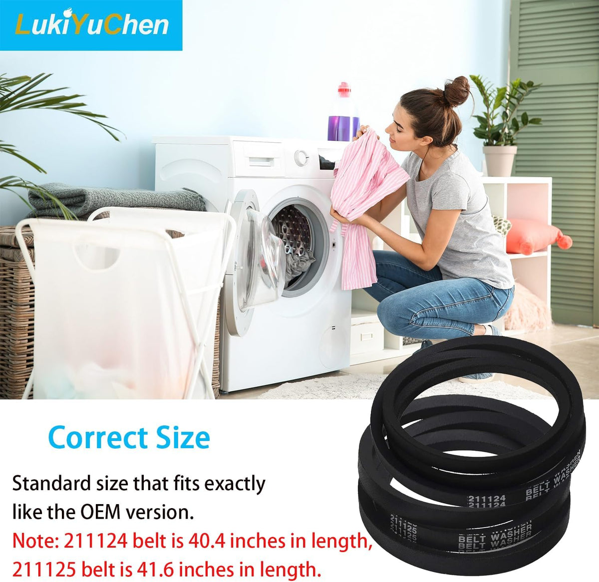 211124 & 211125 Washer Belt Set for Whirlpool Maytag Jenn-Air Washers